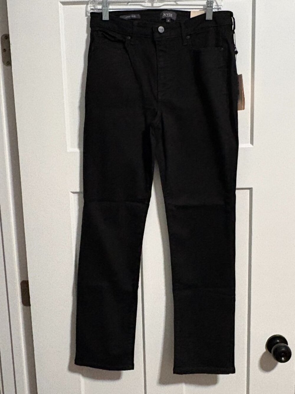 NYDJ Not Your Daughters Jeans Black HR Sheri SLim Staight  sz 8 30" inseam NWT - Picture 3 of 4